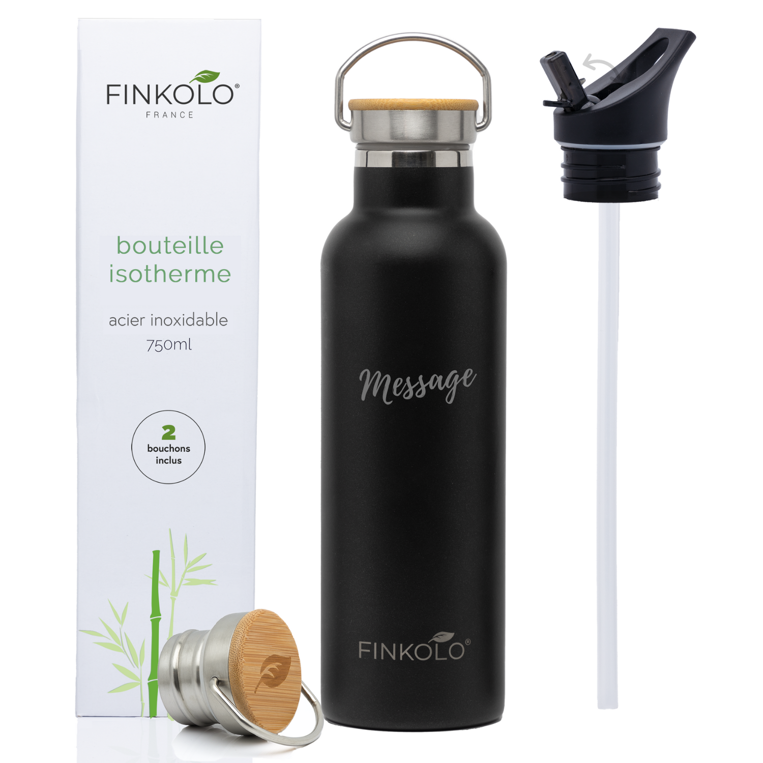Finkolo Gourde Isotherme Inox 750ml - Bouteille Isotherme Inox - 2